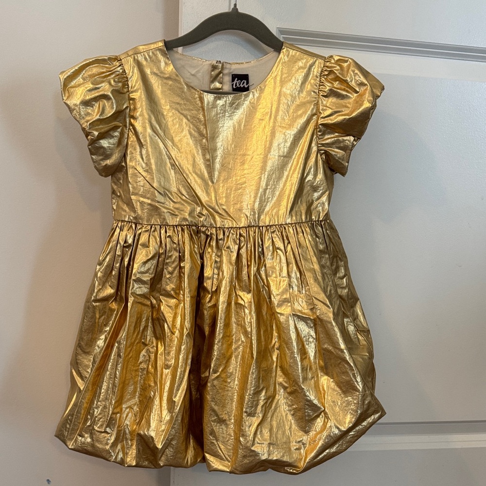Tea Collection Metallic Balloon Skirted Dress